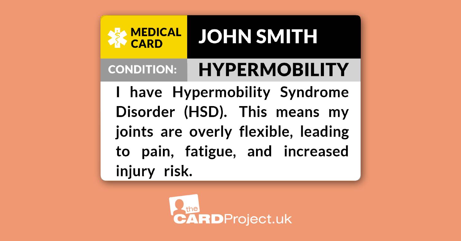 Hypermobility Medical ID Card (FRONT)